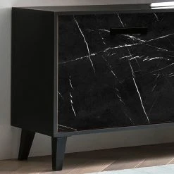 Jack & Alice TV-Lowboard Fintel I - Marmor Schwarz Dekor / Schwarz -Wohnzimmermöbel boutique en ligne 1000307054 211110 082345000107 DETAILS P000000001000307054