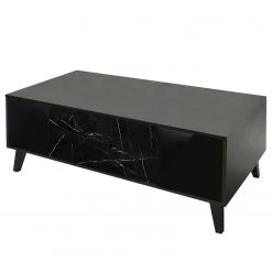 Jack & Alice Couchtisch Fintel - Marmor Schwarz Dekor / Schwarz