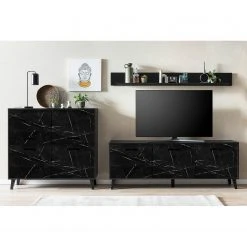 Jack & Alice Kommode Fintel I - Marmor Schwarz Dekor / Schwarz -Wohnzimmermöbel boutique en ligne 1000307056 211110 082346000105 MOOD DETAILS P000000001000307056 mood