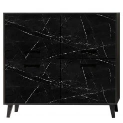 Jack & Alice Kommode Fintel I - Marmor Schwarz Dekor / Schwarz -Wohnzimmermöbel boutique en ligne 1000307056 211110 082346000116 DETAILS P000000001000307056