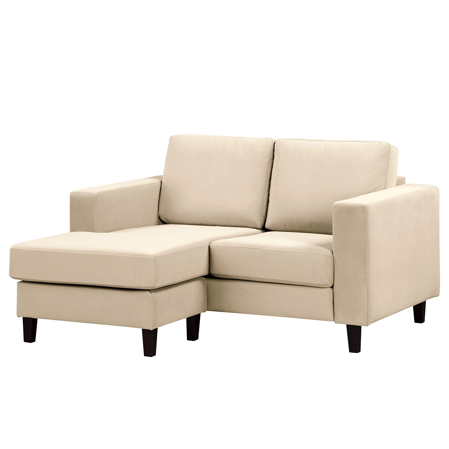 Norrwood Ecksofa MAISON 1-Sitzer mit Longchair - Samt Vaia: Creme - Breite: 150 cm - Longchair davorstehend links 1 Norrwood Ecksofa MAISON 1-Sitzer mit Longchair - Samt Vaia: Creme - Breite: 150 cm - Longchair davorstehend links
