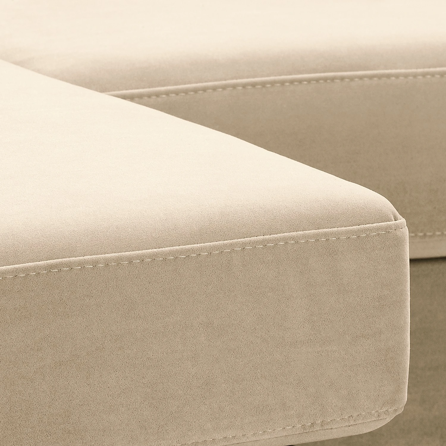 Norrwood Ecksofa MAISON 1-Sitzer mit Longchair - Samt Vaia: Creme - Breite: 150 cm - Longchair davorstehend links 8 Norrwood Ecksofa MAISON 1-Sitzer mit Longchair - Samt Vaia: Creme - Breite: 150 cm - Longchair davorstehend links – Bild 8