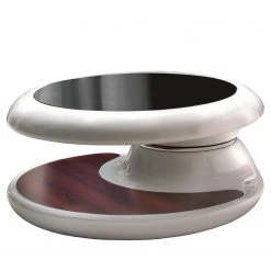 Loftscape Couchtisch Salbris - Glas / Fiberglas - Schwarz / Hochglanz Weiß