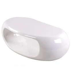 Wohnzimmermöbel boutique en ligne 21 Loftscape Couchtisch Salme - Fiberglas - Hochglanz Weiß