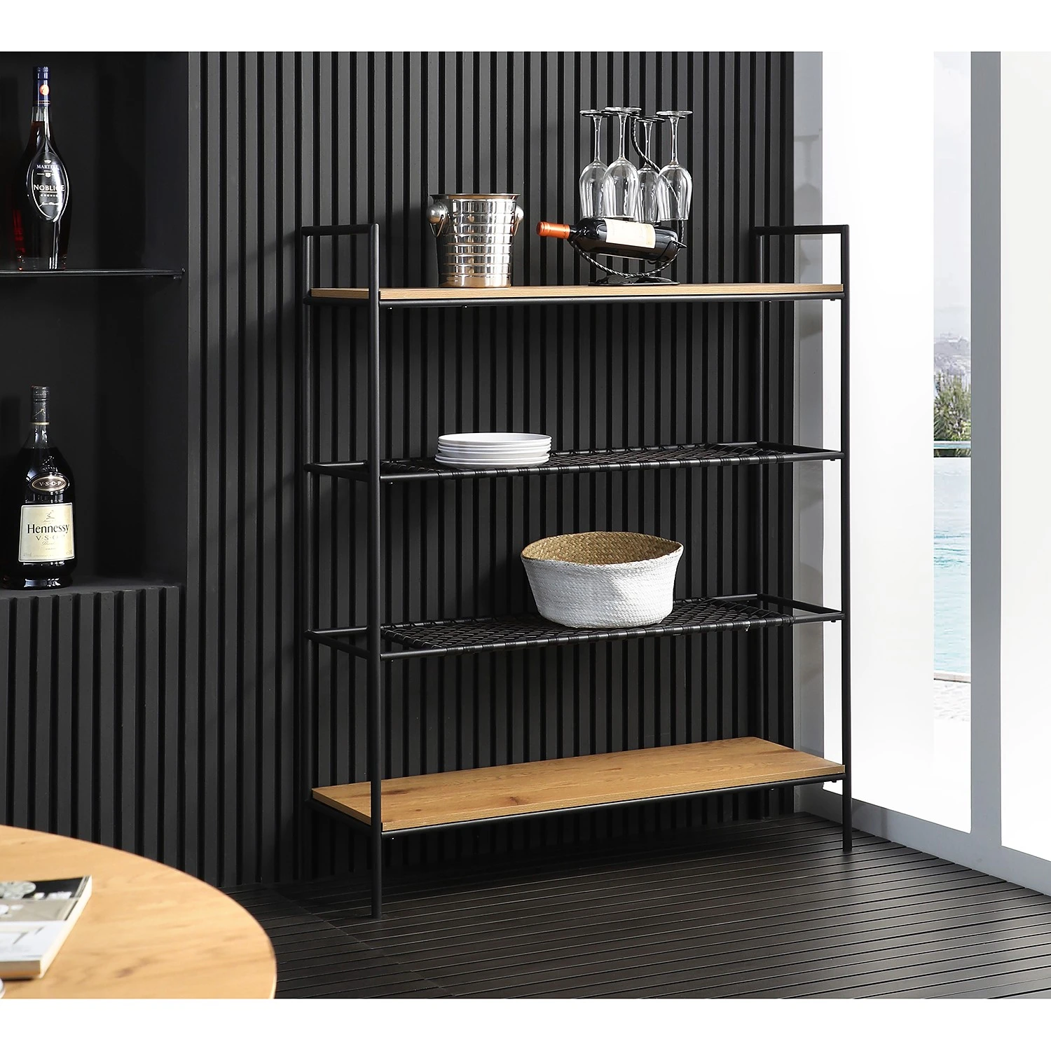 Red Living Regal Padbury - Schwarz / Eiche Dekor 2 Red Living Regal Padbury - Schwarz / Eiche Dekor – Bild 2