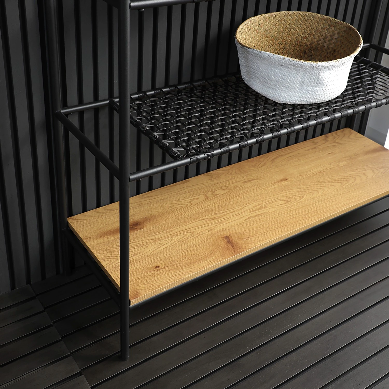 Red Living Regal Padbury - Schwarz / Eiche Dekor 5 Red Living Regal Padbury - Schwarz / Eiche Dekor – Bild 5