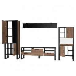 Red Living Wohnwand Norddal I (4-teilig) - Nussbaum Dekor / Schwarz -Wohnzimmermöbel boutique en ligne 1000310665 211125 14541200061 DETAILS P000000001000310665