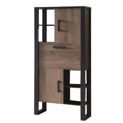 Red Living Wohnwand Norddal I (4-teilig) - Nussbaum Dekor / Schwarz -Wohnzimmermöbel boutique en ligne 1000310665 211125 14543300091 DETAILS P000000001000310665