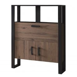 Red Living Wohnwand Norddal II (4-teilig) - Nussbaum Dekor / Schwarz -Wohnzimmermöbel boutique en ligne 1000310666 211125 145730000061 DETAILS P000000001000310666