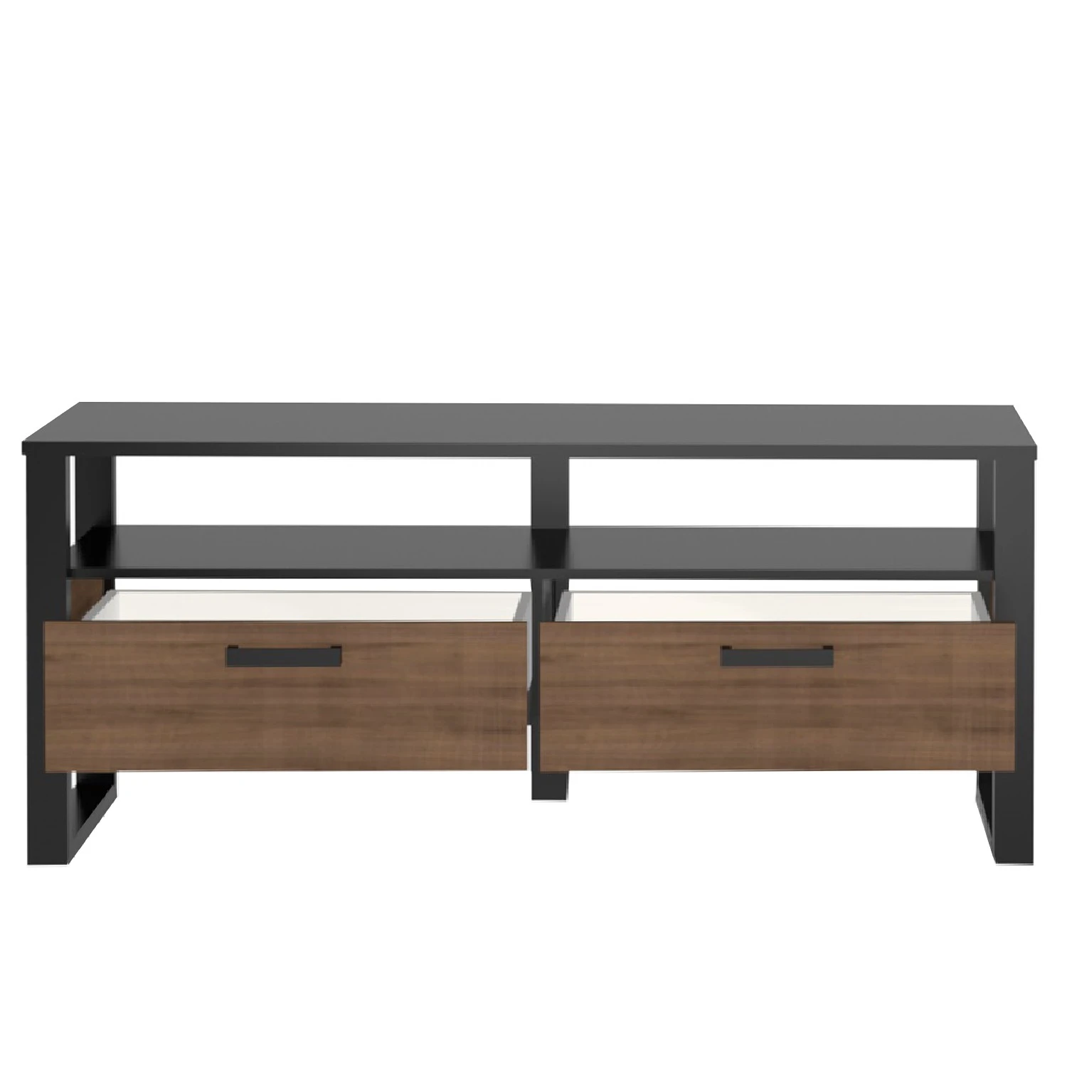 Red Living Wohnwand Norddal III (4-teilig) - Nussbaum Dekor / Schwarz 9 Red Living Wohnwand Norddal III (4-teilig) - Nussbaum Dekor / Schwarz – Bild 9