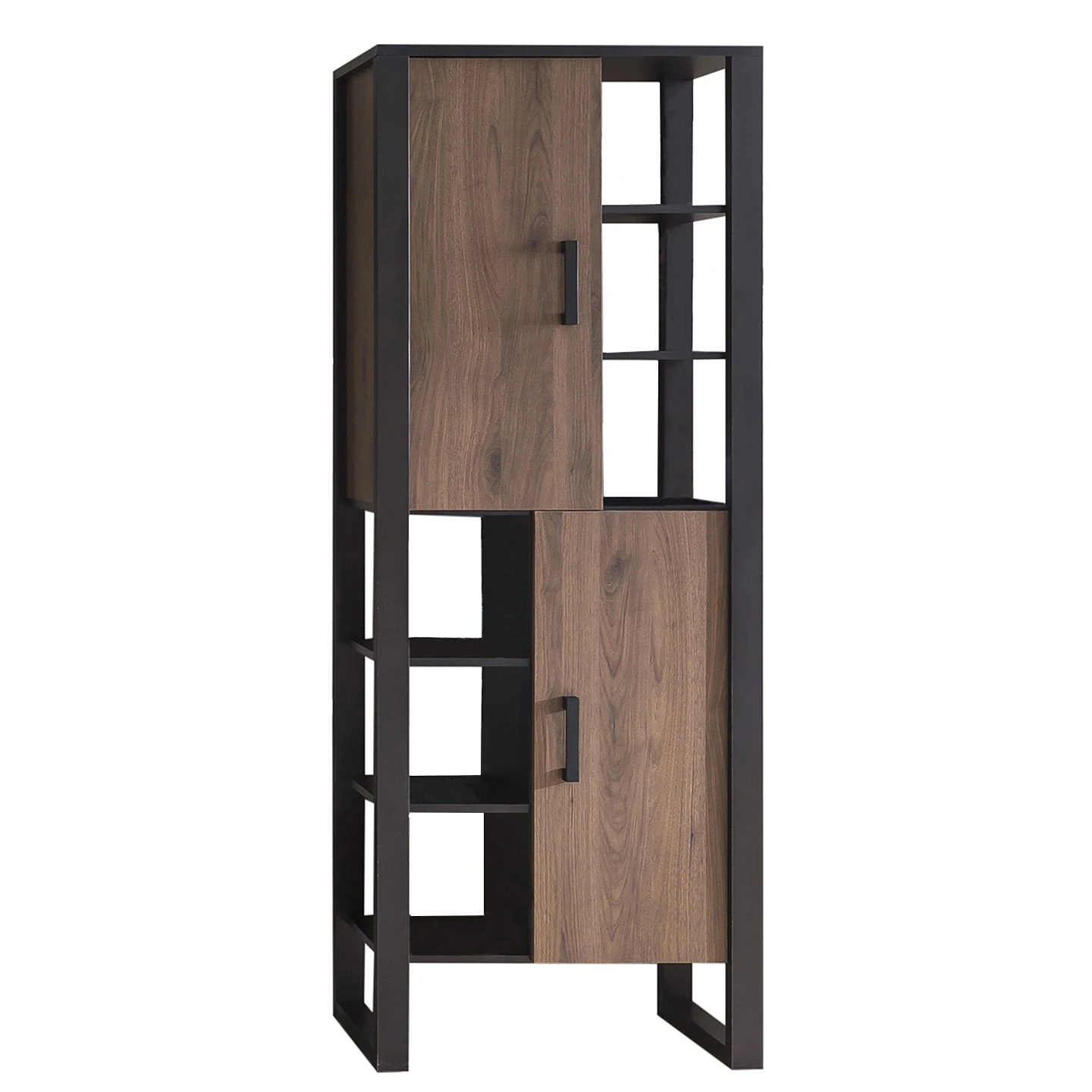 Red Living Wohnwand Norddal III (4-teilig) - Nussbaum Dekor / Schwarz 10 Red Living Wohnwand Norddal III (4-teilig) - Nussbaum Dekor / Schwarz – Bild 10