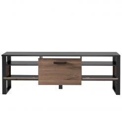 Red Living Wohnwand Norddal IV (3-teilig) - Nussbaum Dekor / Schwarz -Wohnzimmermöbel boutique en ligne 1000310668 211125 145543000112 DETAILS P000000001000310668