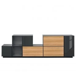 Now! by hülsta Wohnwand now to go colour III (8-teilig) - Hochglanz Diamantgrau / Natureiche -Wohnzimmermöbel boutique en ligne 1000311284 211201 14490200433 DETAILS P000000001000311284