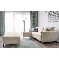 Loftscape Ecksofa Maura - Cordstoff Poppy: Beige - Mit Hocker -Wohnzimmermöbel boutique en ligne 1000311495 211202 06563600062 MOOD DETAILS P000000001000311495 mood