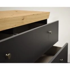 Ridgevalley Wohnwand Maiossa III (4-teilig) - Anthrazit / Eiche Dekor -Wohnzimmermöbel boutique en ligne 1000312391 211130 13324900137 DETAILS P000000001000312391