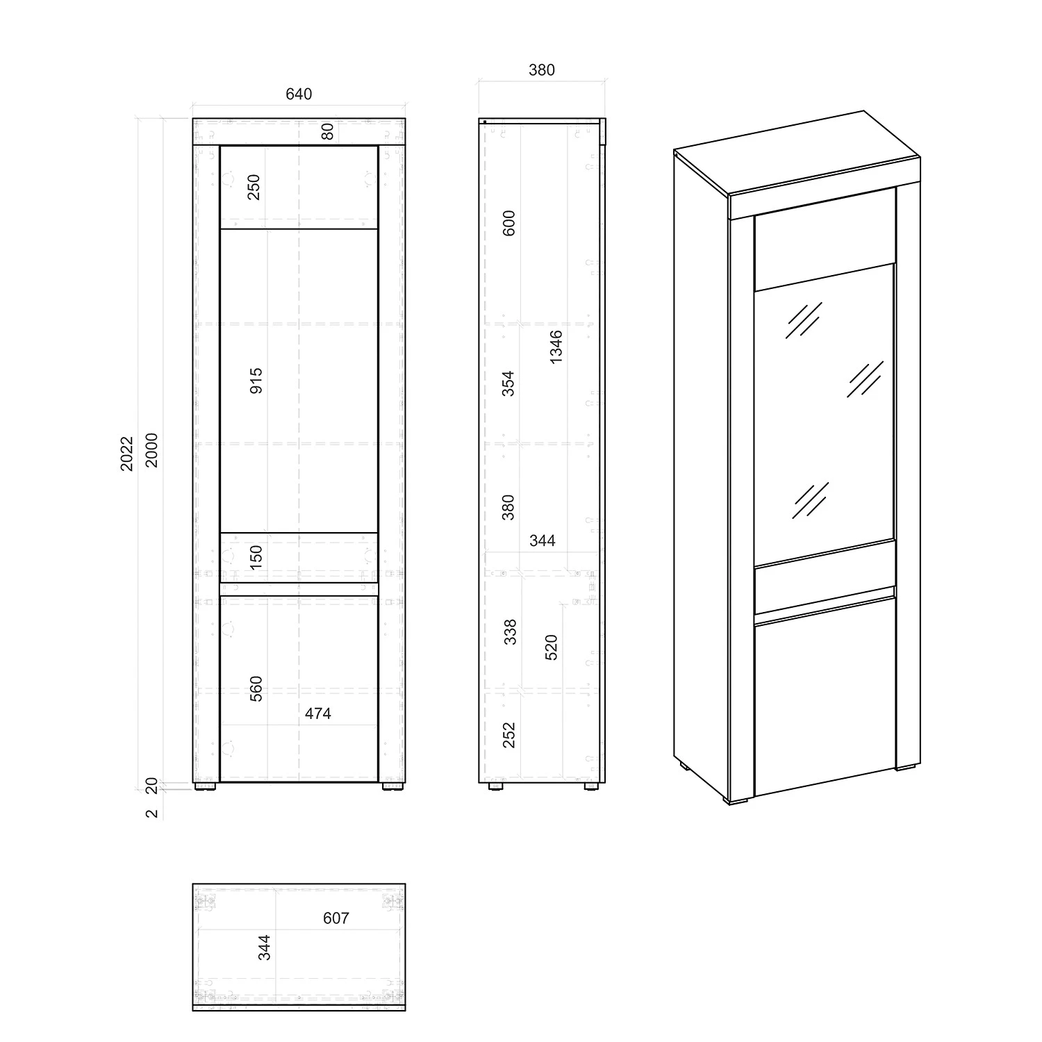 Loftscape Wohnwand Stonda II (4-teilig) - Anthrazit 16 Loftscape Wohnwand Stonda II (4-teilig) - Anthrazit – Bild 16