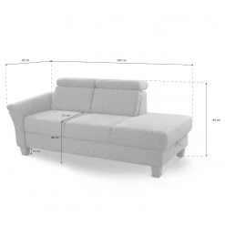 Fredriks Recamiere Eustis - Flachgewebe Amra: Anthrazit - Longchair davorstehend links -Wohnzimmermöbel boutique en ligne 1000314617 211221 130510001167 SKETCH DETAILS P000000001000314617 sketch