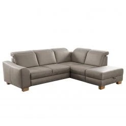 Fredriks Ecksofa Kikuu - Microfaser - Microfaser Taeko: Grau - Ottomane davorstehend rechts - Mit Schlaffunktion