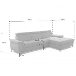 Fredriks Ecksofa DeWitt - Flachgewebe Olea: Silber - Longchair davorstehend rechts - Ohne Schlaffunktion -Wohnzimmermöbel boutique en ligne 1000314638 211221 130443000599 SKETCH DETAILS P000000001000314638 sketch