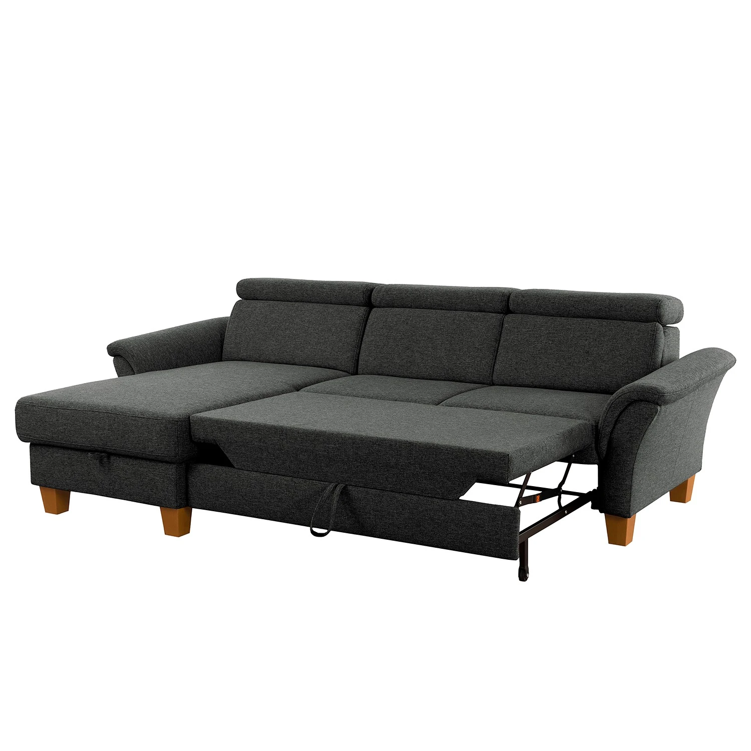 Fredriks Ecksofa Estufa - Flachgewebe - Flachgewebe Amra: Anthrazit - Longchair davorstehend links - Mit Schlaffunktion 3 Fredriks Ecksofa Estufa - Flachgewebe - Flachgewebe Amra: Anthrazit - Longchair davorstehend links - Mit Schlaffunktion – Bild 3