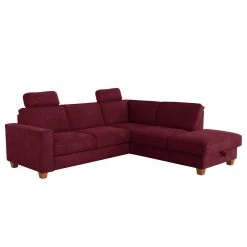 Fredriks Ecksofa Ford Point - Webstoff Palila: Beere - Ottomane davorstehend rechts - Mit Schlaffunktion