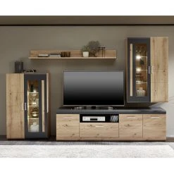 Loftscape Wohnwand Sirma (4-teilig) - Inkl. Beleuchtung - Eiche Artisan Dekor