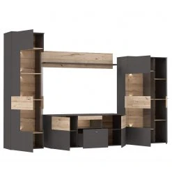 Loftscape Wohnwand Corey (4-teilig) - Inkl. Beleuchtung - Eiche Dekor / Grau 23 Loftscape Wohnwand Corey (4-teilig) - Inkl. Beleuchtung - Eiche Dekor / Grau -Wohnzimmermöbel boutique en ligne 1000314793 211215 081141000051 DETAILS P000000001000314793 1