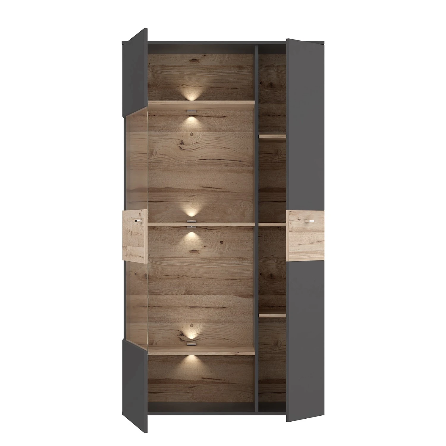 Loftscape Wohnwand Corey (4-teilig) - Inkl. Beleuchtung - Eiche Dekor / Grau 17 Loftscape Wohnwand Corey (4-teilig) - Inkl. Beleuchtung - Eiche Dekor / Grau – Bild 17