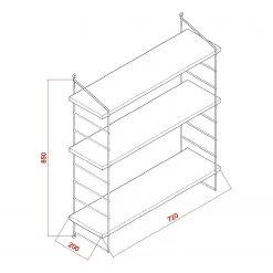 Loftscape Wandregal Assesse - Metall - Weiß / Hochglanz Weiß - Höhe: 85 cm -Wohnzimmermöbel boutique en ligne 1000314858 211214 133831000547 SKETCH DETAILS P000000001000314858 sketch