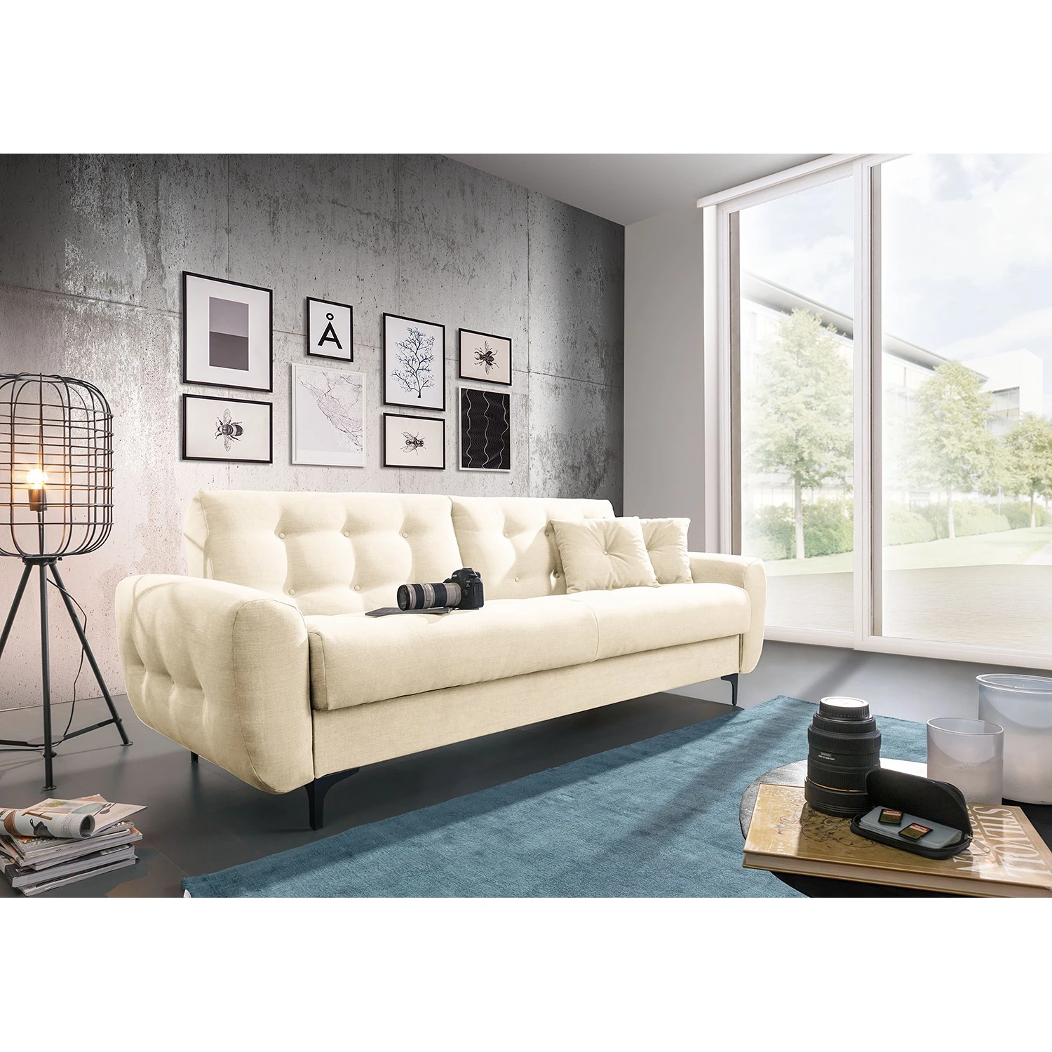 Red Living Sofa Noale (3-Sitzer) - Flachgewebe Flore: Weiß 2 Red Living Sofa Noale (3-Sitzer) - Flachgewebe Flore: Weiß – Bild 2