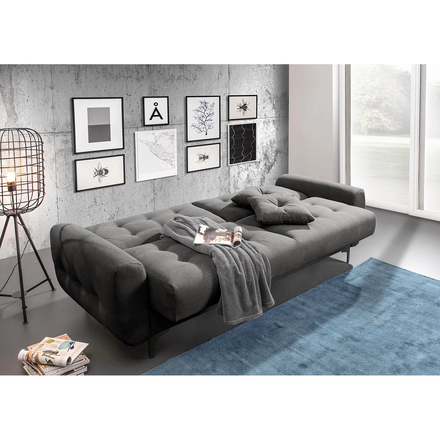 Red Living Sofa Noale (3-Sitzer) - Flachgewebe Flore: Dunkelgrau 3 Red Living Sofa Noale (3-Sitzer) - Flachgewebe Flore: Dunkelgrau – Bild 3