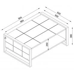 Red Living Couchtisch Lando - Walnuss Dekor / Grau -Wohnzimmermöbel boutique en ligne 1000314885 211214 133832000579 SKETCH DETAILS P000000001000314885 sketch