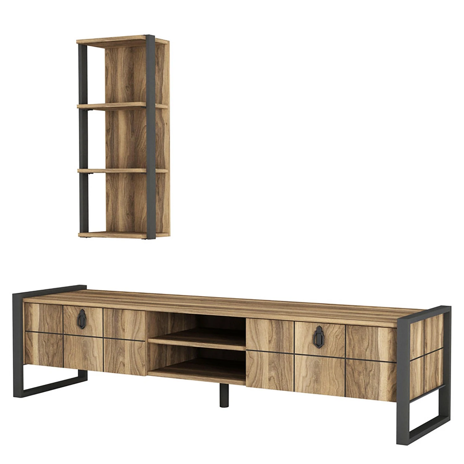 Red Living Wohnkombination Lando (2-teilig) - Walnuss Dekor / Grau 5 Red Living Wohnkombination Lando (2-teilig) - Walnuss Dekor / Grau – Bild 5