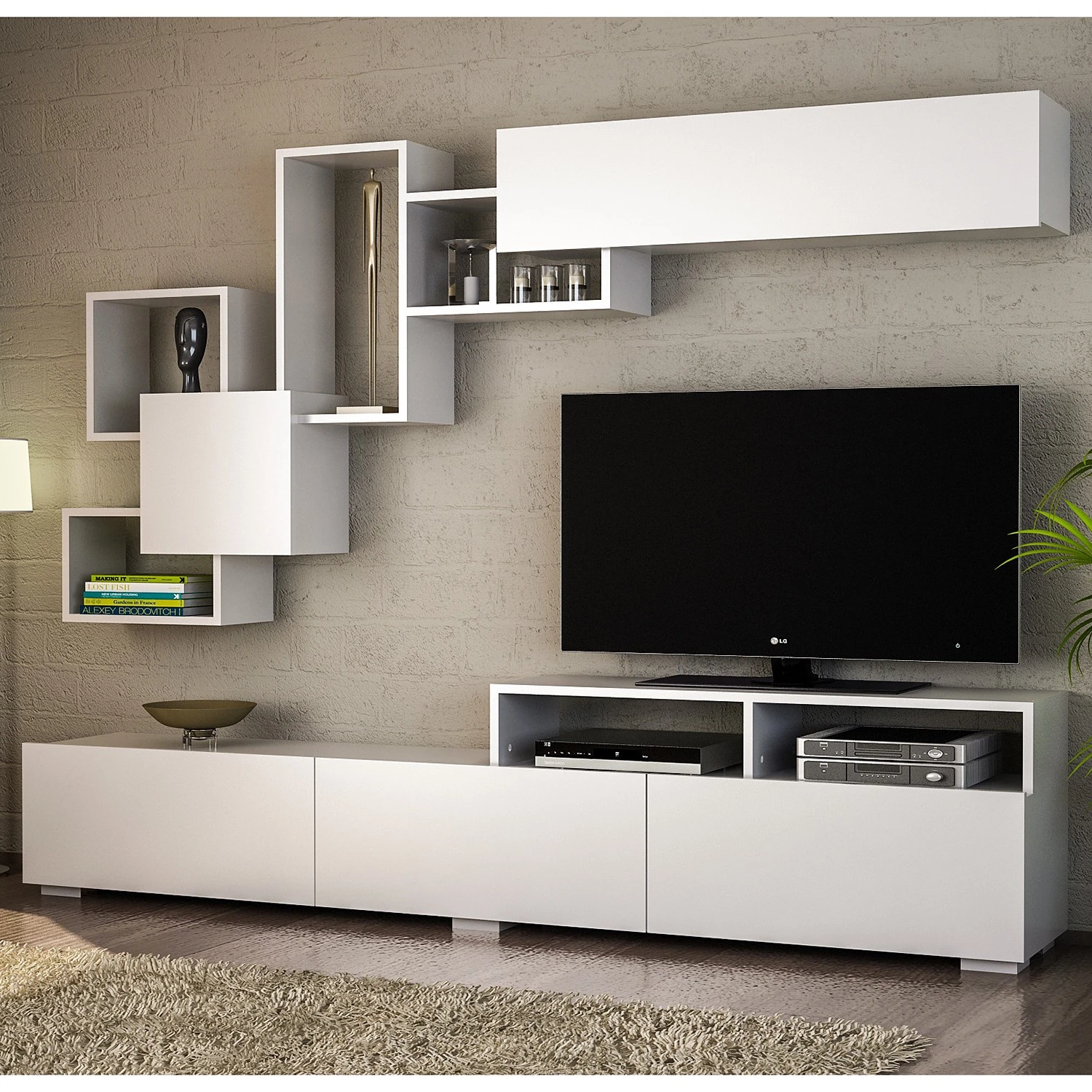 Loftscape Wohnwand Eliho (2-teilig) - Weiß 1 Loftscape Wohnwand Eliho (2-teilig) - Weiß