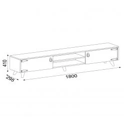 Red Living TV-Lowboard Arbonne - Walnuss Dekor / Schwarz -Wohnzimmermöbel boutique en ligne 1000314896 211214 13383300635 SKETCH DETAILS P000000001000314896 sketch