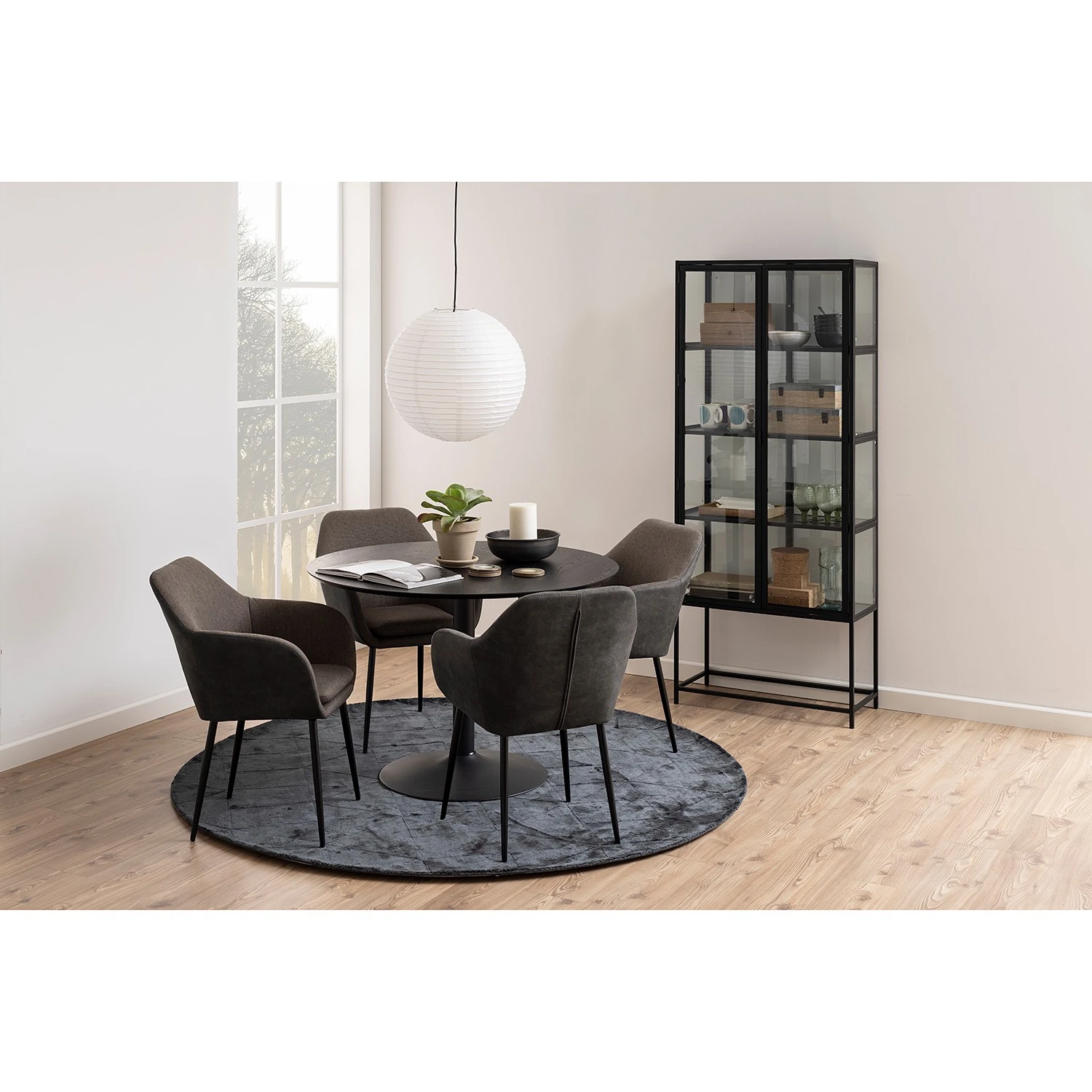 Red Living Vitrinenschrank Coogee - Schwarz / Eiche Schwarzbraun Dekor - Höhe: 186 cm 2 Red Living Vitrinenschrank Coogee - Schwarz / Eiche Schwarzbraun Dekor - Höhe: 186 cm – Bild 2