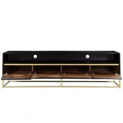 Jack & Alice TV-Lowboard Nooble - Mango massiv / Metall - Mango Schwarz / Gold -Wohnzimmermöbel boutique en ligne 1000315454 220427 035 DETAILS P000000001000315454