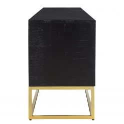 Jack & Alice TV-Lowboard Nooble - Mango massiv / Metall - Mango Schwarz / Gold -Wohnzimmermöbel boutique en ligne 1000315454 220427 045 DETAILS P000000001000315454