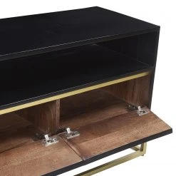 Jack & Alice TV-Lowboard Nooble - Mango massiv / Metall - Mango Schwarz / Gold -Wohnzimmermöbel boutique en ligne 1000315454 220427 050 DETAILS P000000001000315454