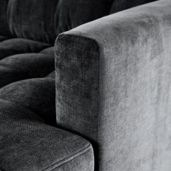 Loftscape Ecksofa Goodluck - Samt Saidy: Anthrazit - Ottomane davorstehend rechts -Wohnzimmermöbel boutique en ligne 1000315492 220112 17423100261 DETAILS P000000001000315492