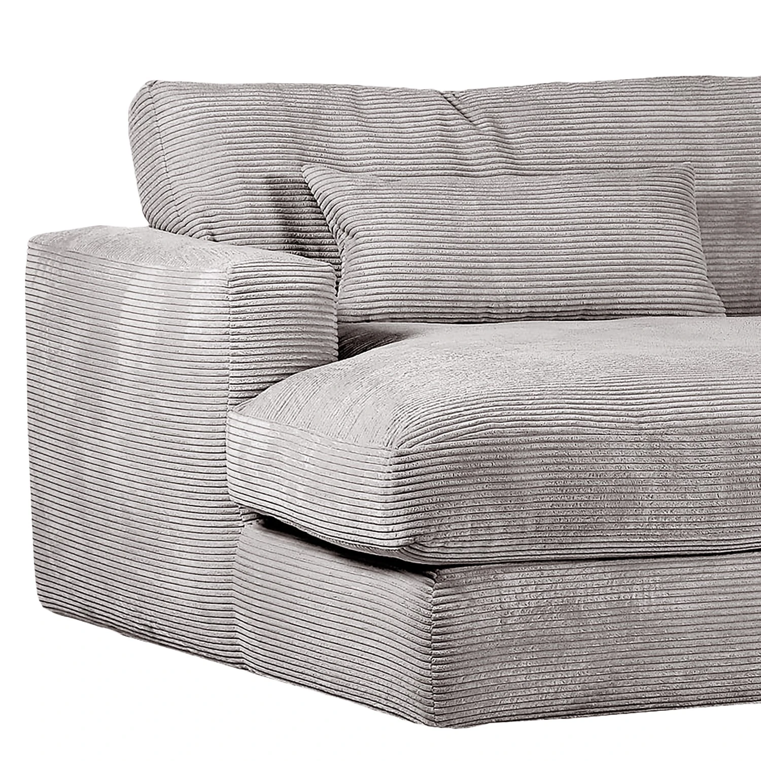 Loftscape Recamiere Izumo - Cordstoff Coco: Hellgrau - Ottomane davorstehend links 2 Loftscape Recamiere Izumo - Cordstoff Coco: Hellgrau - Ottomane davorstehend links – Bild 2