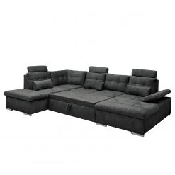 Fredriks Wohnlandschaft Puntiro III - Microfaser Salvo: Anthrazit - Longchair davorstehend rechts / Ottomane links - Mit Schlaffunktion -Wohnzimmermöbel boutique en ligne 1000315701 220728 060 DETAILS P000000001000315701