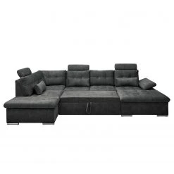 Fredriks Wohnlandschaft Puntiro III - Microfaser Salvo: Anthrazit - Longchair davorstehend rechts / Ottomane links - Mit Schlaffunktion -Wohnzimmermöbel boutique en ligne 1000315701 220728 090 DETAILS P000000001000315701