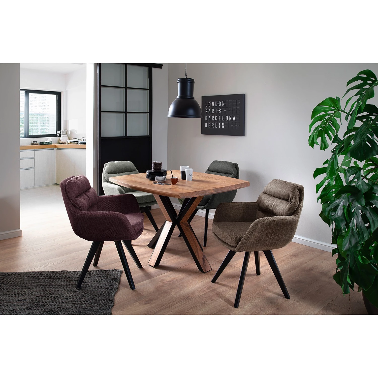 Red Living Esstisch Kansas - Akazie massiv / Metall - Akazie / Schwarz & Akazie 2 Red Living Esstisch Kansas - Akazie massiv / Metall - Akazie / Schwarz & Akazie – Bild 2