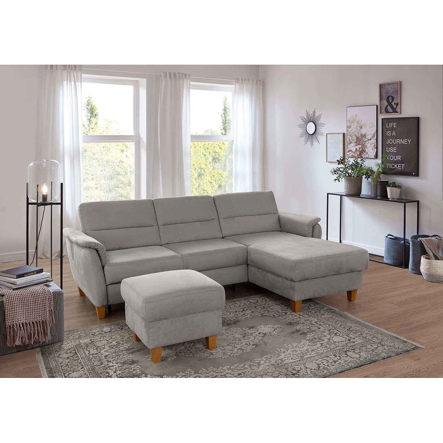 Loftscape Polsterhcoker Corvus - Microfaser Alais: Platin 2 Loftscape Polsterhcoker Corvus - Microfaser Alais: Platin – Bild 2