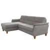 Loftscape Ecksofa Corvus - Microfaser Alais: Platin - Longchair davorstehend links - Mit Schlaffunktion