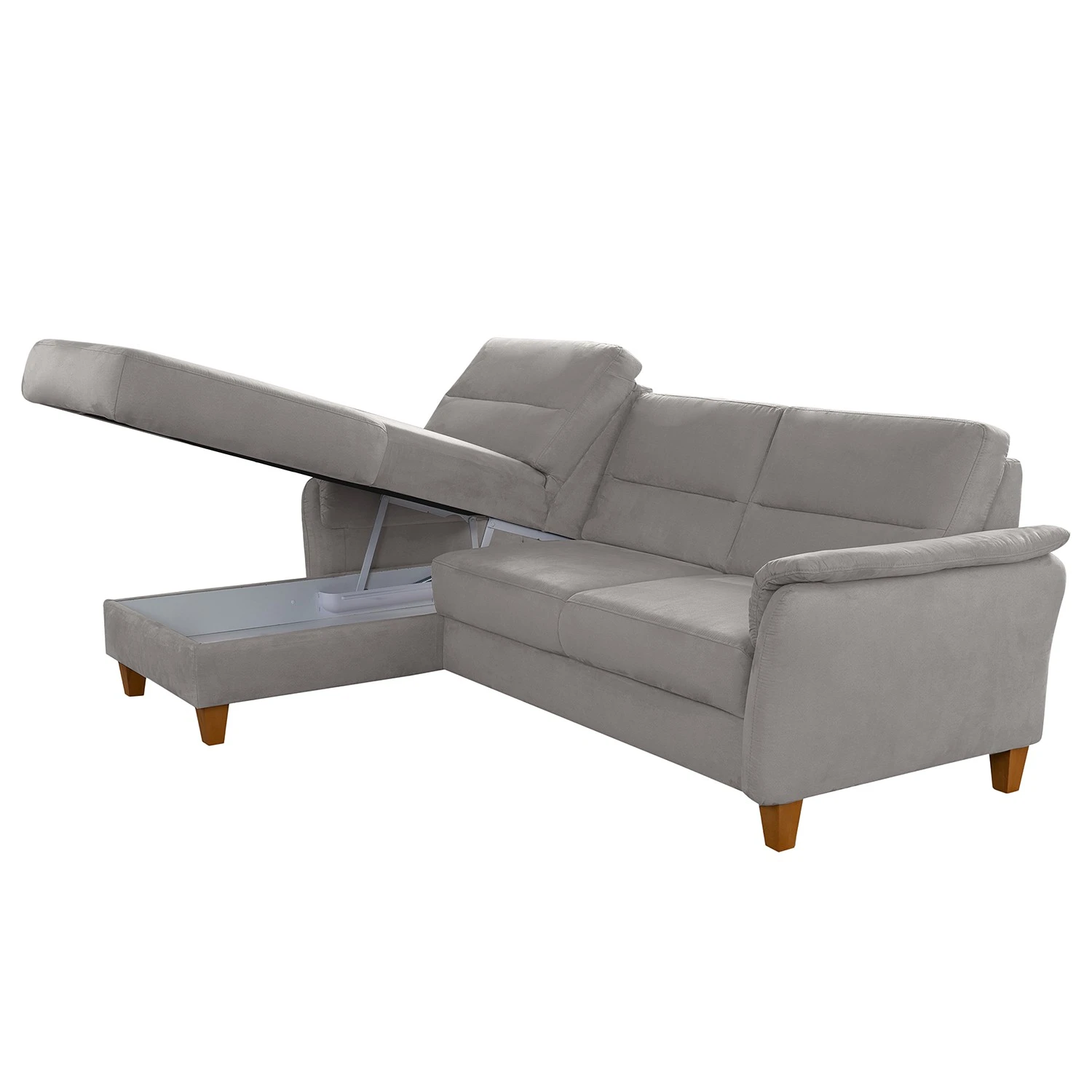 Loftscape Ecksofa Corvus - Microfaser Alais: Platin - Longchair davorstehend links - Mit Schlaffunktion 4 Loftscape Ecksofa Corvus - Microfaser Alais: Platin - Longchair davorstehend links - Mit Schlaffunktion – Bild 4