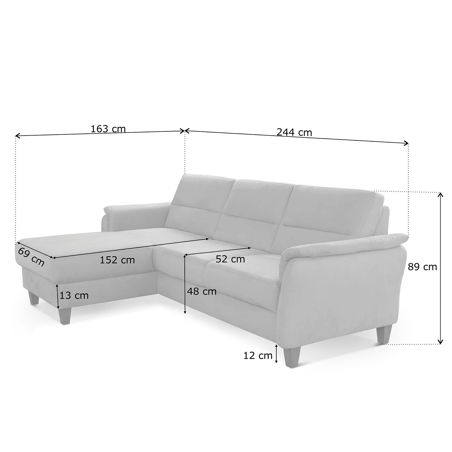 Loftscape Ecksofa Corvus - Microfaser Alais: Platin - Longchair davorstehend links - Mit Schlaffunktion 12 Loftscape Ecksofa Corvus - Microfaser Alais: Platin - Longchair davorstehend links - Mit Schlaffunktion – Bild 12