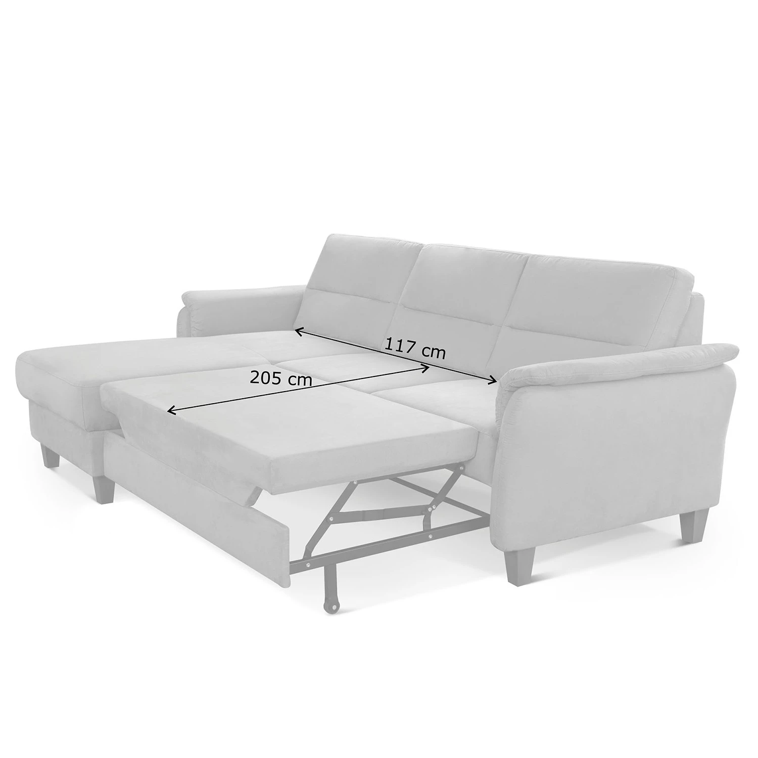 Loftscape Ecksofa Corvus - Microfaser Alais: Platin - Longchair davorstehend links - Mit Schlaffunktion 13 Loftscape Ecksofa Corvus - Microfaser Alais: Platin - Longchair davorstehend links - Mit Schlaffunktion – Bild 13