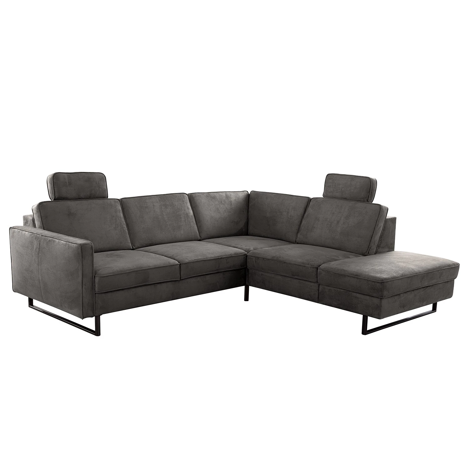 Eckosfoa Godow I - Microfaser Flavie: Grau - Ottomane davorstehend rechts 1 Eckosfoa Godow I - Microfaser Flavie: Grau - Ottomane davorstehend rechts